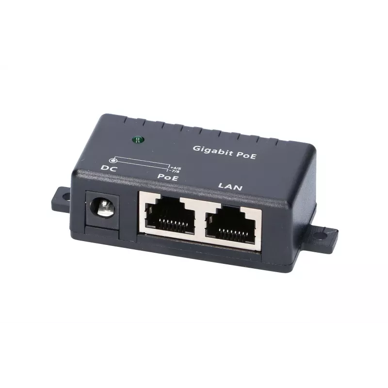 Gigabit PoE Injector Extralink 1 prievadas, 1x 1000Mb/s RJ45, kubelio formos