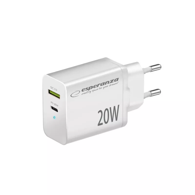 Esperanza EZC105W tinklo įkroviklis 20W Baltas