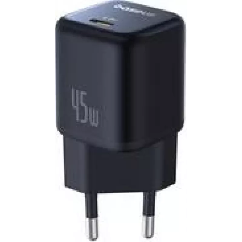 Įkroviklis Baseus PicoGo GaN 45 W USB-C PD juodas – kompaktiškas USB-C PD 45 W GaN įkroviklis