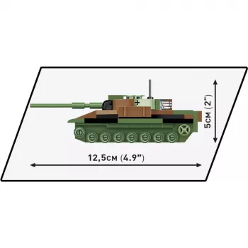 Statybinis rinkinys Cobi Leopard I tanko modelis — 147 dalys, amžius 6+, ruda/žalia