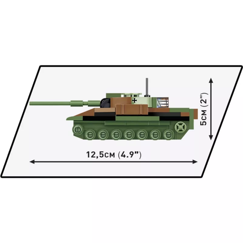 Statybinis rinkinys Cobi Leopard I tanko modelis — 147 dalys, amžius 6+, ruda/žalia