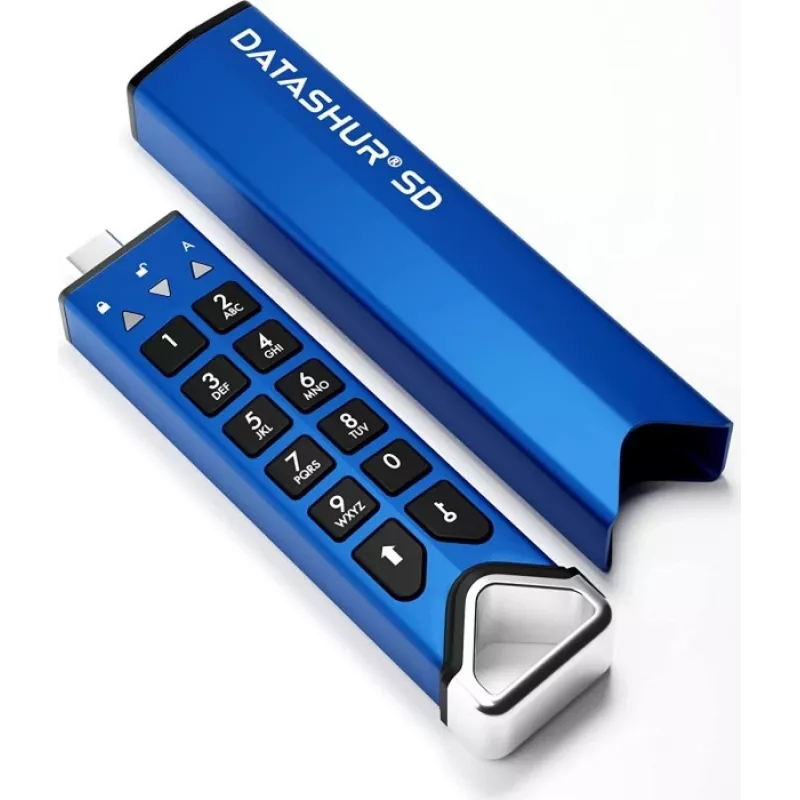 iStorage datAshur SD - USB atmintinė su įmontuotu microSD kortelių skaitytuvu - šifruota - USB-C 3.2 Gen 1