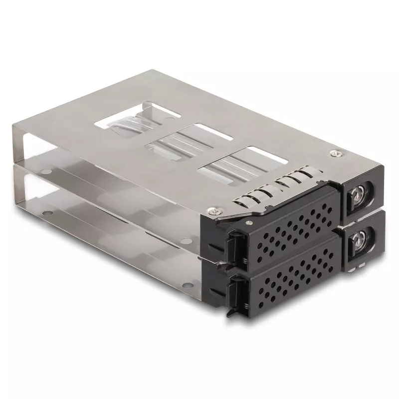 Kaupimo įrenginio dėklas DeLOCK plonas Bay Mobile Rack 2 x 2,5 colio U.2 NVMe SSD juodas