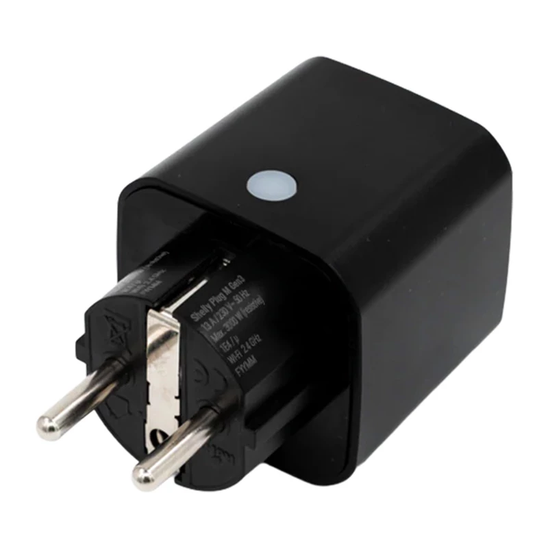 Shelly Plug PM Gen3 Matter 13A išmanusis lizdas, juodas