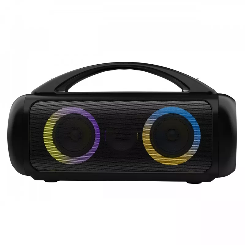 Nešiojamas garsiakalbis MEDIA-TECH MT3184 — Bluetooth 5.3, 60W RMS, IPX5, Li-Ion baterija 16h, USB-C įkrovimas, MicroSD, TWS, mikrofonas, nuotolinio valdymo pultelis