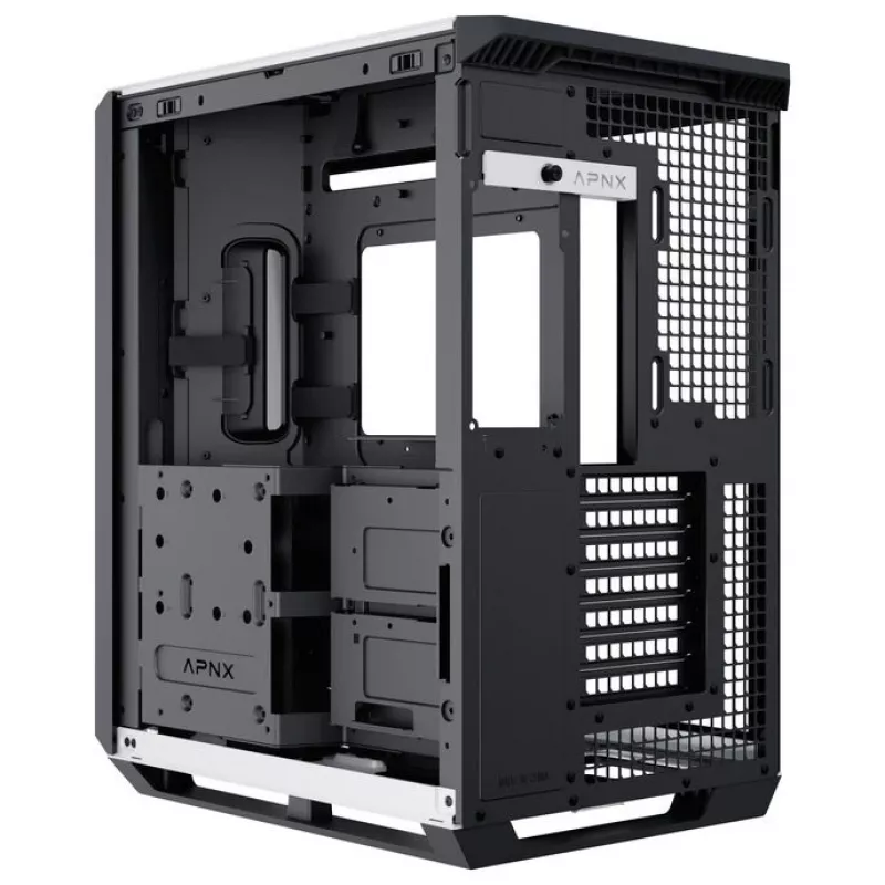 PC korpuso APNX V1, Midi-Tower, ATX, juoda / balta