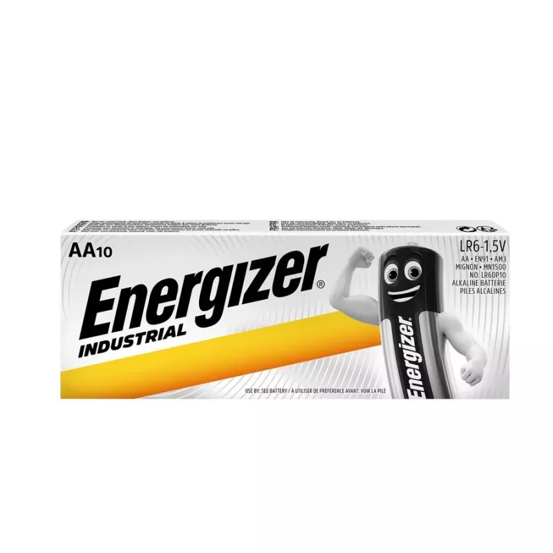 Energizer Industrial AAA šarminės baterijos – 6 pakuotės po 10 vnt. + 6 nemokamos pakuotės po 10 vnt.