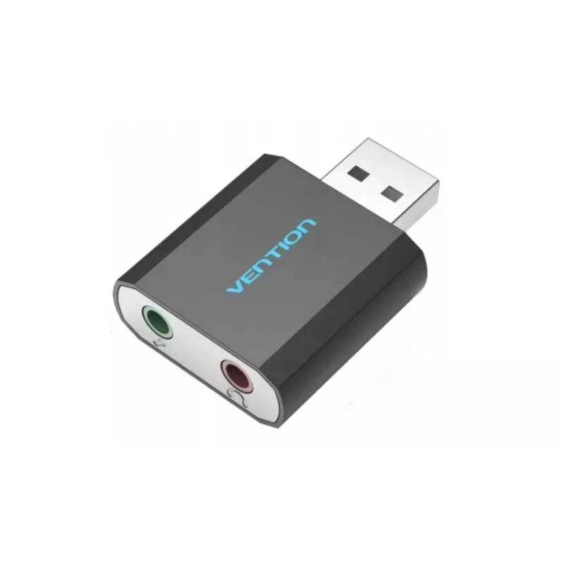 Vention USB išorinė garso plokštė, juoda, metalinė