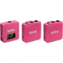 Belaidis mikrofonas RODE Wireless GO III Pink — kompaktiška dviejų kanalų siųstuvo ir imtuvo sistema