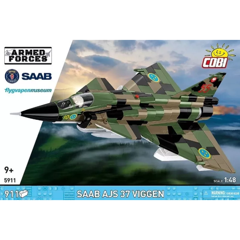 Konstruktorius Cobi Blocks Saab AJS 3 Viggen 911 vnt. modelio rinkinys, 911 dalių