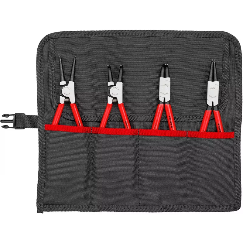 Knipex žiedinių fiksatorių replių rinkinys 4 vnt. sulankstomame dėkle 19–60 mm