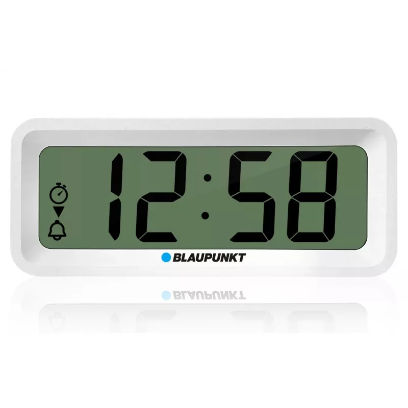 Žadintuvas BLAUPUNKT CL04WH daugiafunkcis laikrodis, baltas — termometras, kalendorius, snaudimo funkcija, 88×37×21 mm
