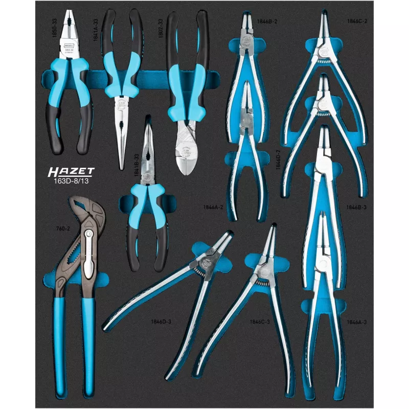Hazet pliers set 163D-8/13, 13 vnt., skirtas 1/2 colio pavarai