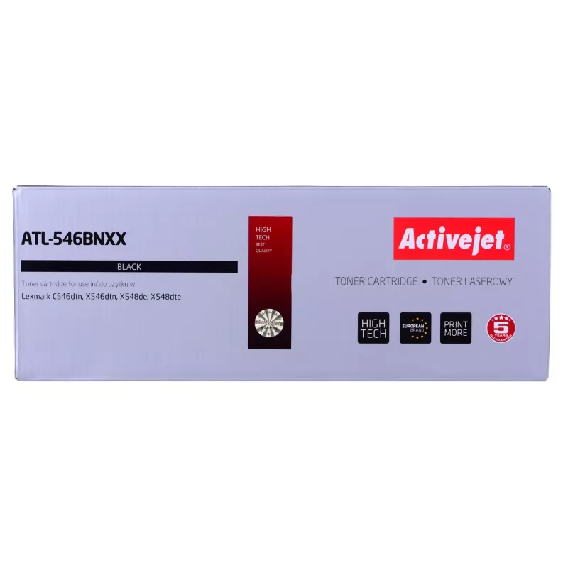 Dažų kasetė ActiveJet ATL-546BNXX juoda, suderinama su Lexmark, 8 000 puslapių, vienos pakuotės