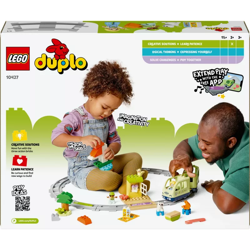 Žaislinis traukinio rinkinys LEGO DUPLO Interactive Adventure Railway 10427, 57 dalys, 2 minifigūrėlės, nuo 2 metų