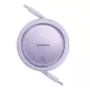 Baseus Free2Pull - 20 W USB-C į Lightning ištraukiamas kabelis, 1 m (violetinis)