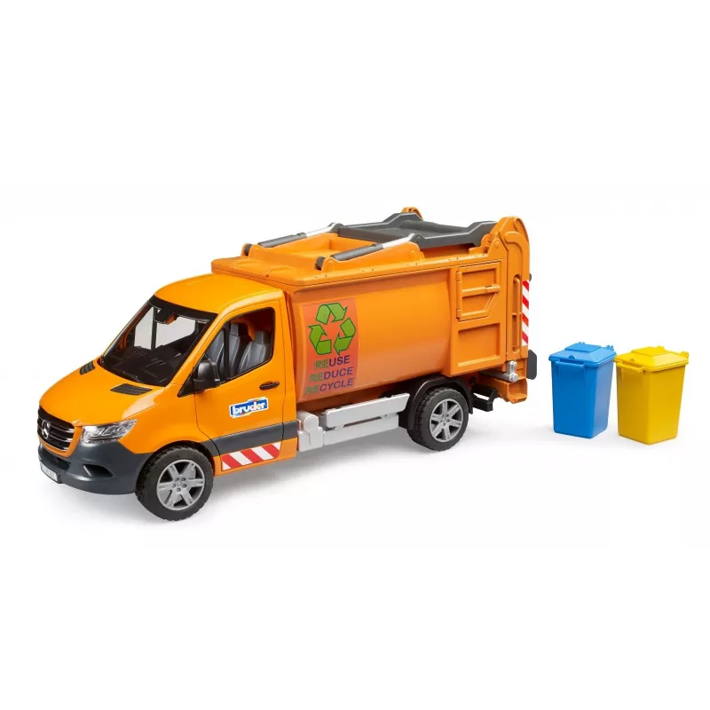 BRUDER modelio transporto priemonė MB Sprinter komunalinis šiukšliavežis BR-02682, mastelio žaislo kopija