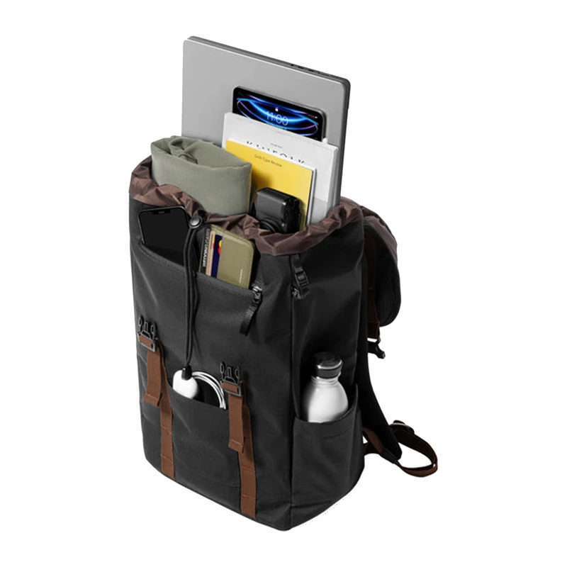 Nešiojamojo kompiuterio kuprinė Tomtoc VintPack-TA1, 22 l talpa, tinka iki 15,6 colių (juoda)