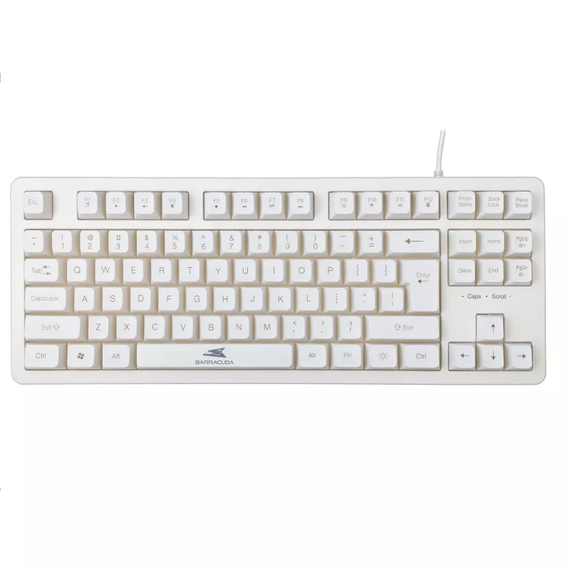 Mechaninė klaviatūra Baracuda Krill White KRILL-W — kompaktiškas išdėstymas, USB jungtis