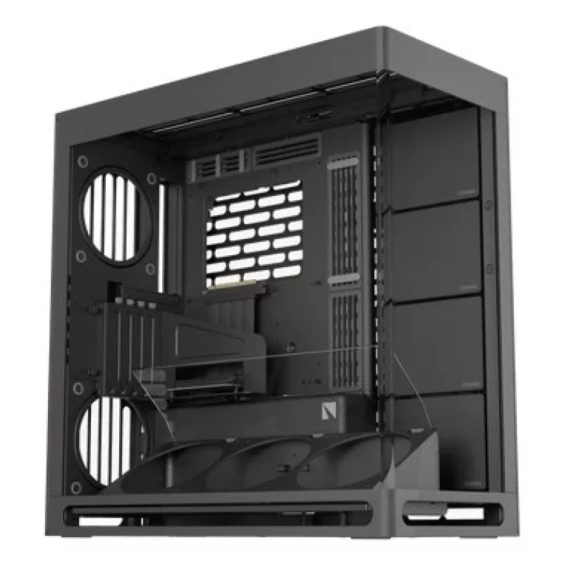 HAVN HS 420 VGPU PC korpusas, Midi-Tower, E-ATX, grūdintas stiklas, PCIe 5.0 Riser kabelis - juodas