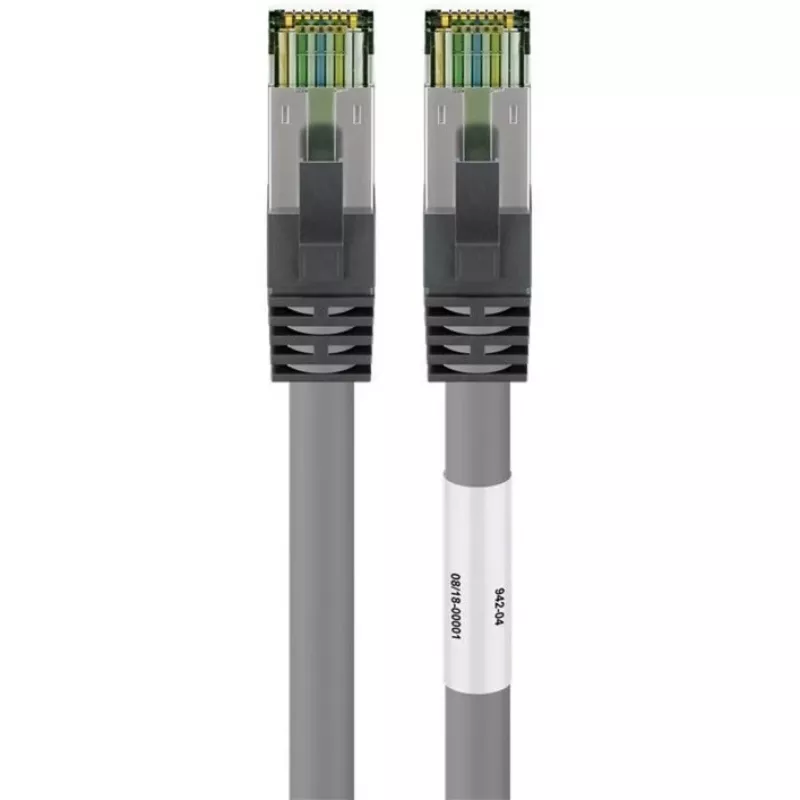 Goobay CAT 8.1 kabelis, S/FTP (PiMF), pilkas, 3 m - LSZH be halogenų, varinis AWG 24 (55138)