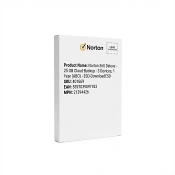 Norton 360 Deluxe – 25 GB debesies atsarginė kopija – 3 įrenginiai, 1 metai (ABO) – ESD atsisiuntimas