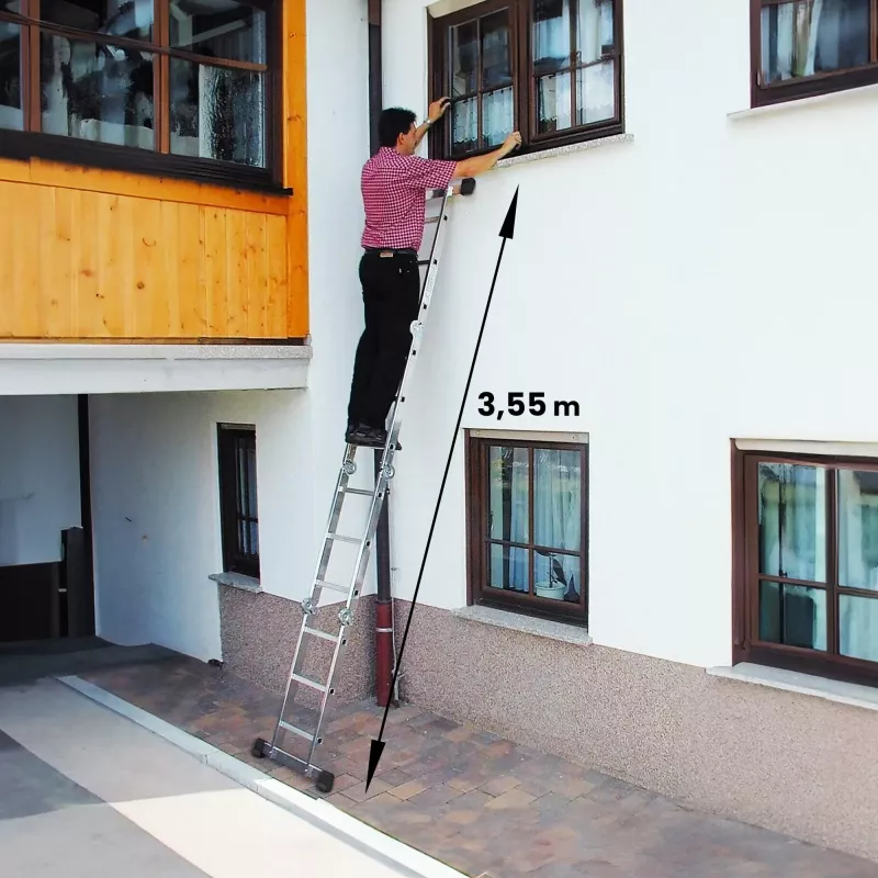 Extralink Artikuliuotos kopėčios LAD3X4MP 3X4, 3,55 M (+ PLATFORMA)