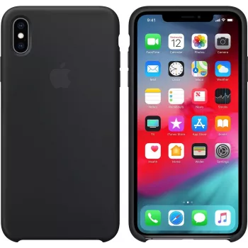 Apple - dėklas mobiliajam telefonui - silikoninis - juodas - skirtas iPhone XS Max (MRWE2ZM/A)
