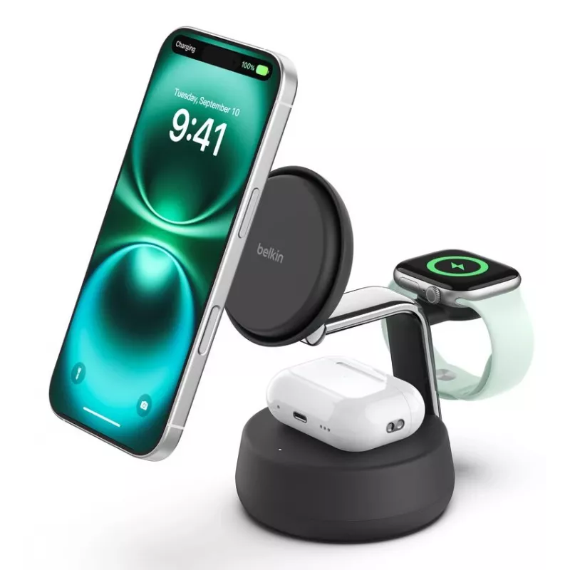 Vidinis įkroviklis Belkin UltraCharge Pro 25W Qi2 3in1 Magnetic Charger, anglis