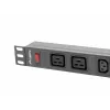 Stovo montavimo maitinimo paskirstymo blokas LANBERG PDU-02I1908I-0200-C20-BK — 1U, 10×C13, 16A, 2 m laidas, 19 colių