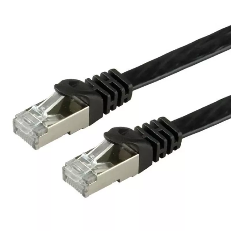 VALUE - komutacinis kabelis - RJ-45 (M) to RJ-45 (M) - 5 m - FTP - CAT 6a - Halogen-Free, Moulded, Stranded, Flat - Juoda (21.99.0835)