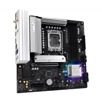 Pagrindinė plokštė ASRock B860M Pro RS WiFi — Intel B860, LGA 1851, micro ATX, DDR5, 4 DIMM, 3x M.2, 2.5Gb LAN, Wi‑Fi, Bluetooth