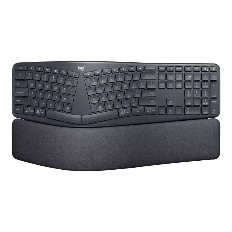 Logitech ERGO K860 - Klaviatūra - Belaidė - 2.4 GHz, Bluetooth 5.0 - QWERTY - Ispaniška - Grafito spalvos