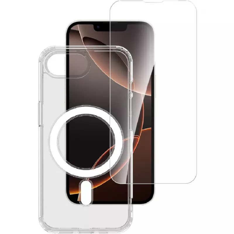 Mobiliojo telefono pradinis rinkinys 4smarts 541359 permatomas baltas 9H stiklas