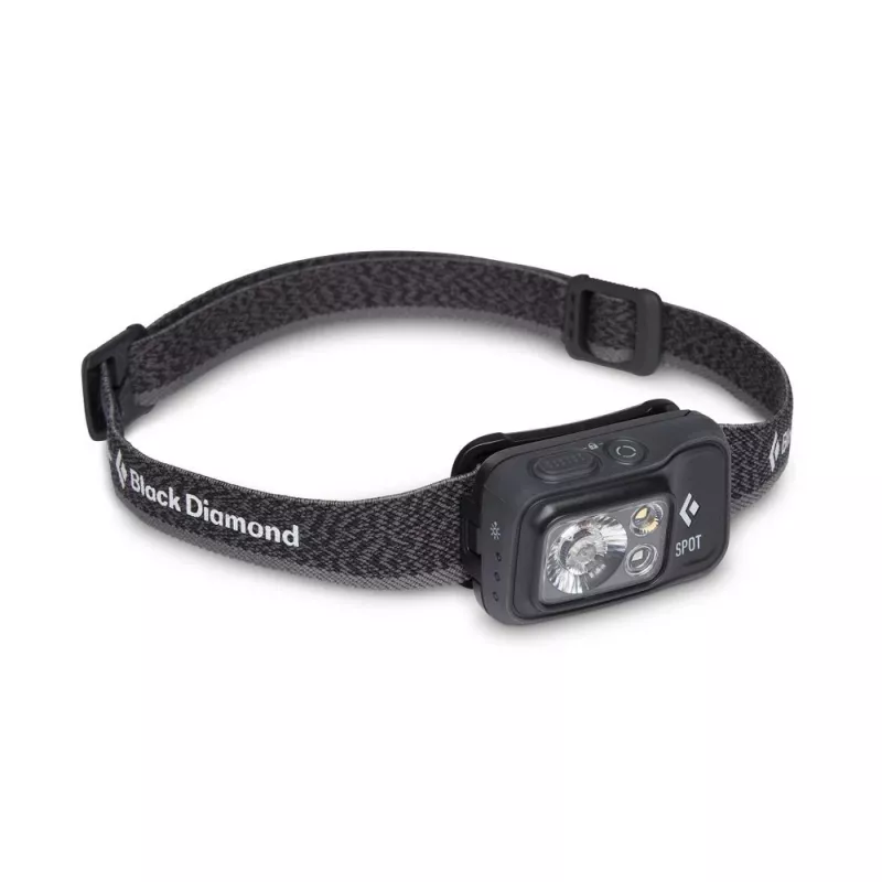 Galvos žibintuvėlis Juoda Diamond Spot 400 — 400 lm, LED, IPX8 atsparus vandeniui, AAA, spindulio nuotolis 12–100 m, juodas
