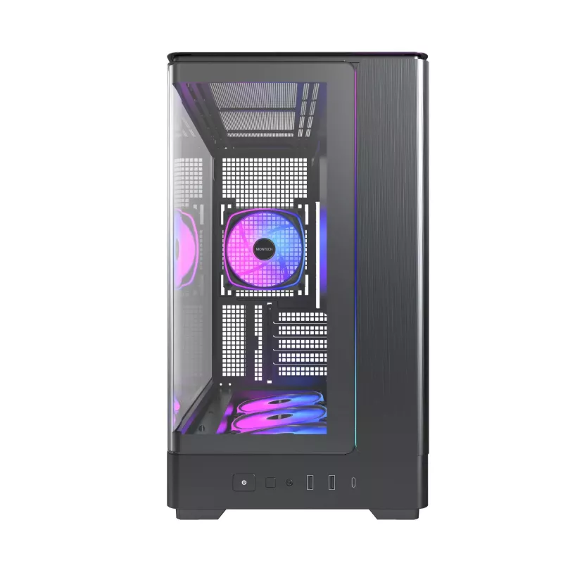 PC Case Montech KING 15 PRO Juoda — micro ATX / Mini-ITX midi tower