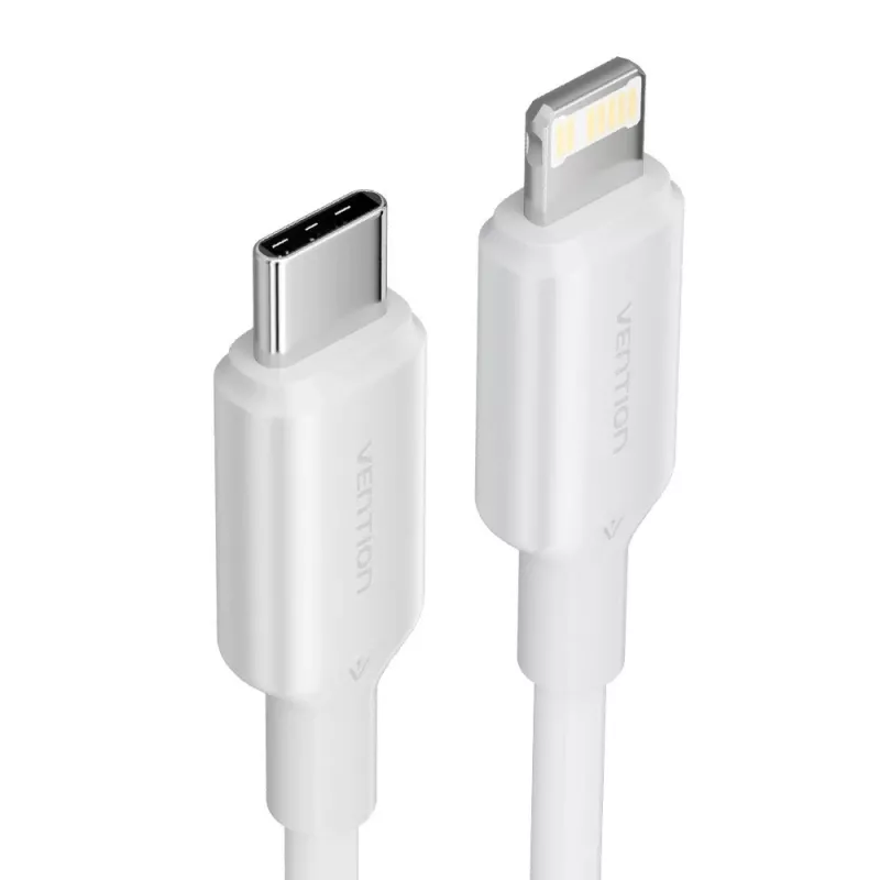USB-C į Lightning laidas 3A 480Mbps 1m BALTAS