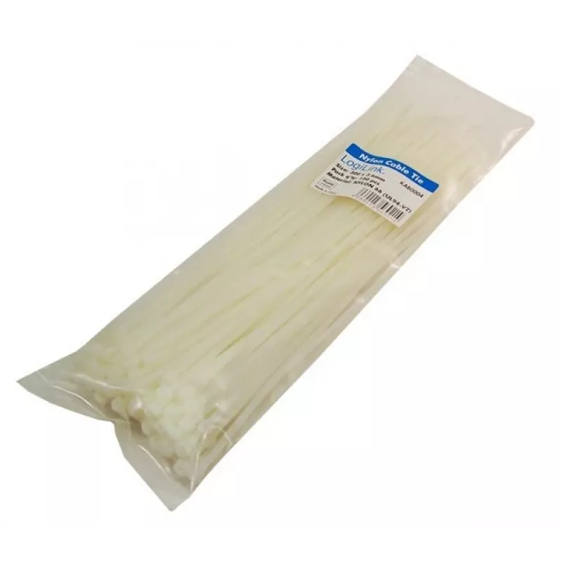 Kabelių raištis LogiLink KAB0004 Nailonas Baltas 300mm