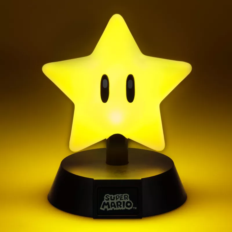 Stalinė lempa Paladone Super Mario Super Star Icon Light — dekoratyvinis LED naktinis šviestuvas
