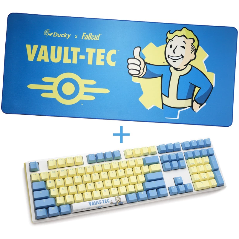 Ducky x Fallout Vault-Tec riboto leidimo One 3 žaidimų klaviatūra + pelės kilimėlis - MX-Speed-Sidabrinė (US)