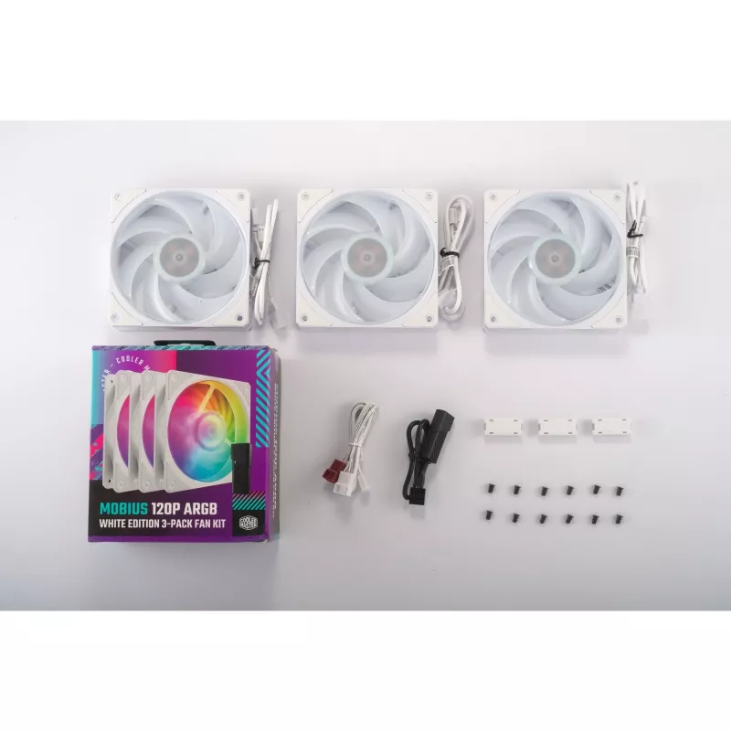 COOLER MASTER Mobius 120P ARGB 120mm baltas 3 vnt. rinkinys