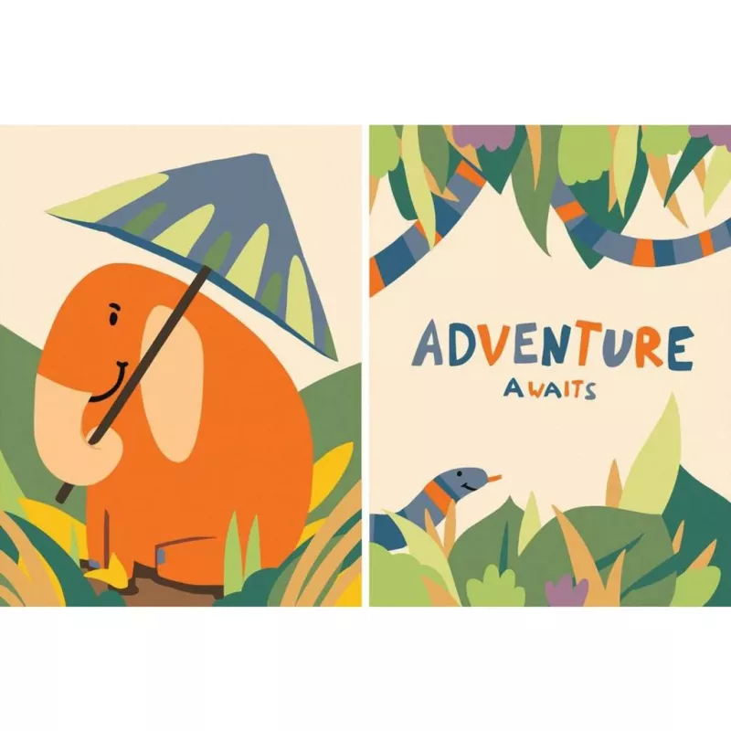 Tapybos rinkinys Ravensburger CreArt Hello Baby Safari Set — pradedantiesiems skirtas tapybos rinkinys kūdikiams ir mažiems vaikams