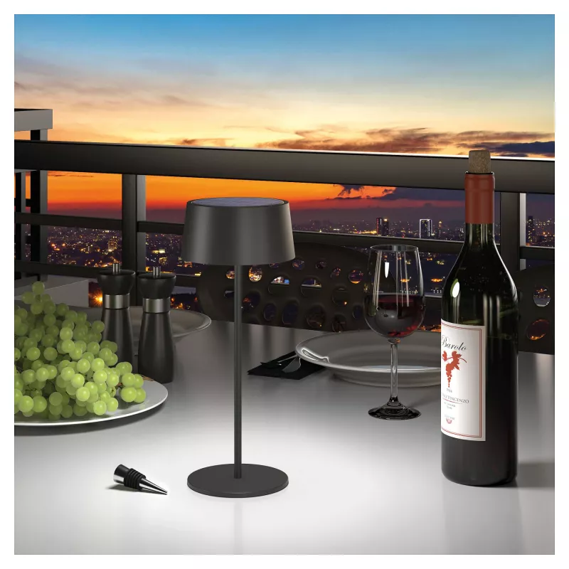 LED stalinė lempa RealPower TableLight 300 4W juoda, maitinama saulės energija