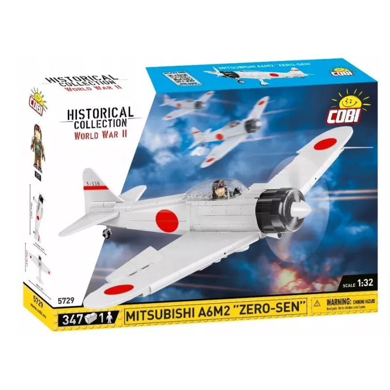 Statybinis rinkinys Cobi Mitsubishi A6M2 „Zero-Sen“ – 347 vienetai, rekomenduojamas amžius 3+