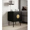 2 vnt. naktinių staliukų rinkinys cama meble PALAZZO 44,5×40×59 cm juodos ir ąžuolo medienos – 1 durelės, matinis laminatas, metalinės kojelės