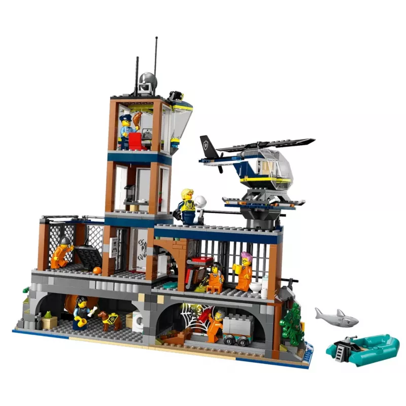 “LEGO City” policijos nuovados ir kalėjimo salos konstrukcinis žaislas 60419 — 980 dalių, 7 minifigūrėlės, 370×400×160 mm