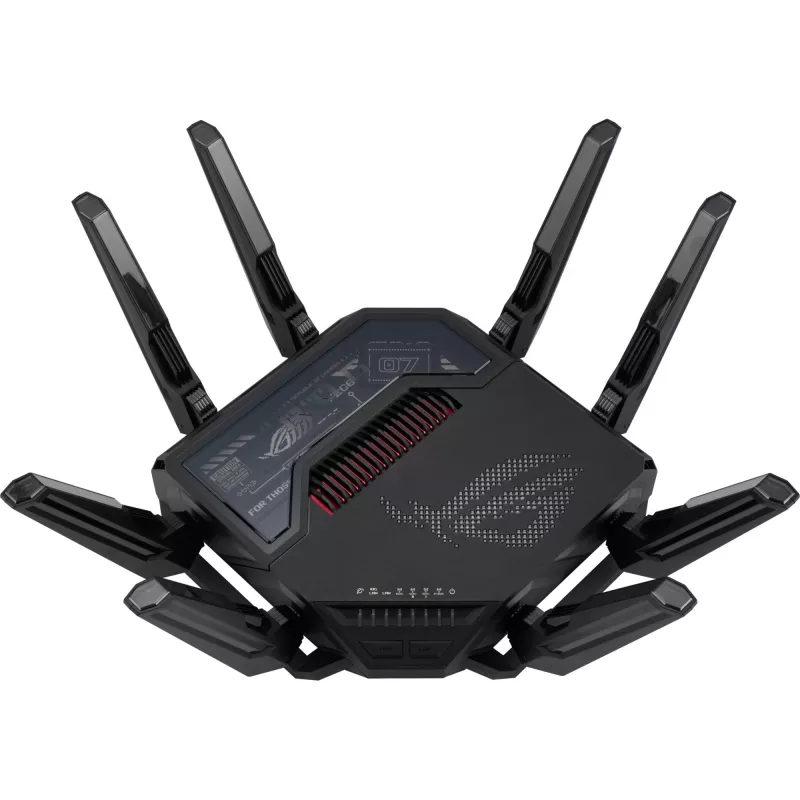 ASUS ROG Rapture GT-BE98 belaidis maršrutizatorius 10 Gigabit Ethernet keturjuostis (2,4 GHz / 5 GHz-1 / 5 GHz-2 / 6 GHz) Juoda