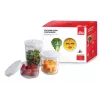 Vakuuminis maisto laikymo indų rinkinys Solis 92278 — šešiakampiai 700 ml, 1,4 l, 2 l, balti/permatomi, tinka šaldytuvui ir šaldikliui