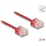 Tinklo kabelis DeLOCK RJ45 Cat.6 UTP itin plonas 3 m raudonas