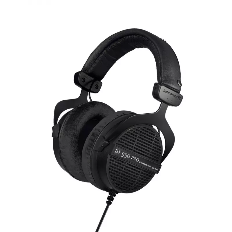 Studijinės ausinės Beyerdynamic DT 990 PRO — laidinės, uždaros, ausis dengiančios, 250 Ω, 3 m laidas, juodos